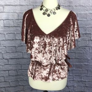 Zara Ruffled Top w/Fabric Belt - NWT - Large